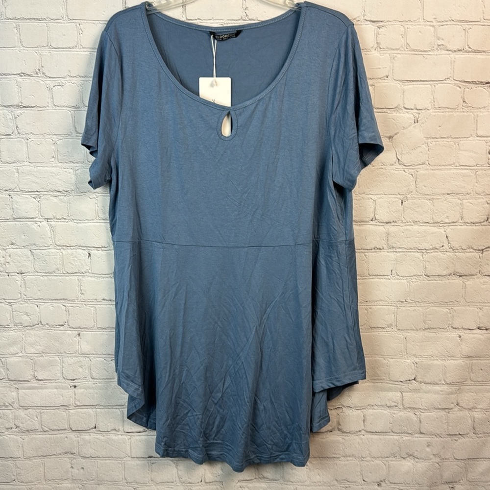 BloomChic Blue Knit Keyhole Tunic Top Plus Size 18/20 2X - Picture 2 of 5